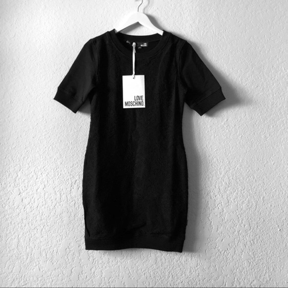 LOVE MOSCHINO | Noir Sweatshirt Dress - Picture 1 of 3